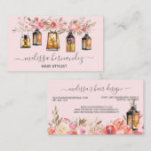 Elegant Professional Floral Hair Stylist Roos Gold Visitekaartje (Voorkant / Achterkant)