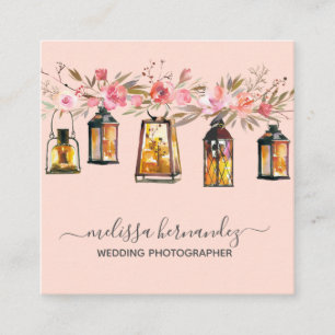 Elegant Professional Floral Weddenschap Fotograaf Vierkante Visitekaartje