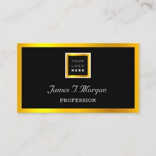 Elegant Professional Framed Logo Black VIP Gold Visitekaartje