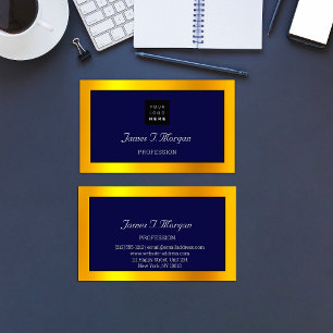Elegant Professional Framed Logo marine White Gold Visitekaartje