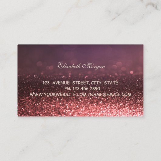Elegant Professional, Glitter Bokeh, Whisk, Koken Visitekaartje (Achterkant)