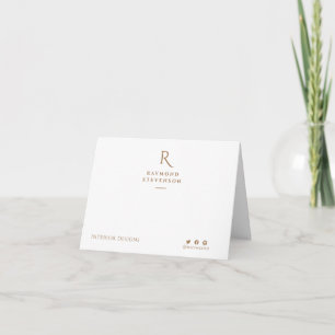 Elegant Professional Gold en witte sociale media Notitiekaartje