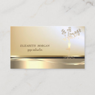 Elegant Professional Gold Tree Women Silhouette Visitekaartje