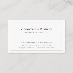 Elegant Professional Gray White Plain Modern Visitekaartje