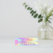 Elegant Professional Hearts Ombre Holographic Klantenkaartje (Staand voorkant)