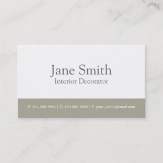Elegant Professional Interior Design Decorator Visitekaartje