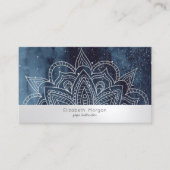 Elegant Professional Mandala Navy Blue Visitekaartje (Voorkant)