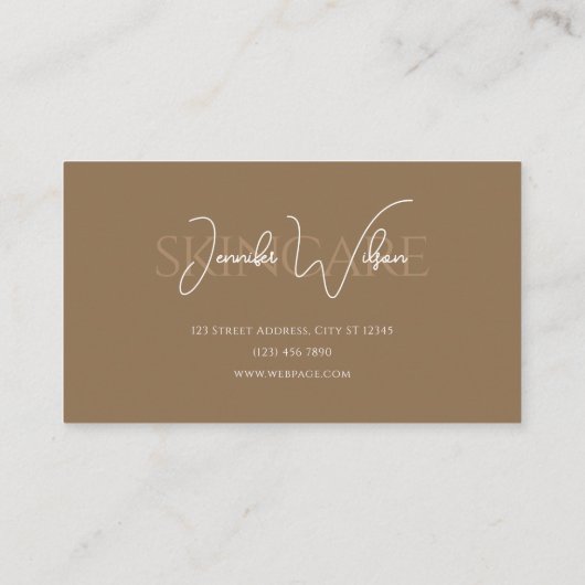 Elegant professional minimalist skincare visitekaartje (Achterkant)