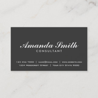 Elegant Professional Mode Designer Plain Black Visitekaartje
