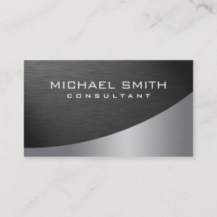 Elegant Professional Modern Plain Metal Silver Visitekaartje