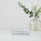 Elegant Professional Modern Silver Glittery Bokeh Mini Visitekaartje (Staand voorkant)
