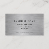 Elegant Professional Modern Silver Metal Plain Visitekaartje (Achterkant)