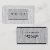 Elegant Professional Modern Subtle Plain Linen Visitekaartje (Voorkant / Achterkant)