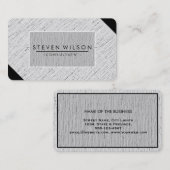 Elegant Professional Modern Subtle Plain Linen Visitekaartje (Voorkant / Achterkant)