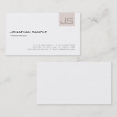 Elegant Professional Monogram Modern Simple Plain Visitekaartje (Voorkant / Achterkant)