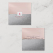 Elegant Professional Monogram Silver Vierkante Visitekaartje (Voorkant / Achterkant)