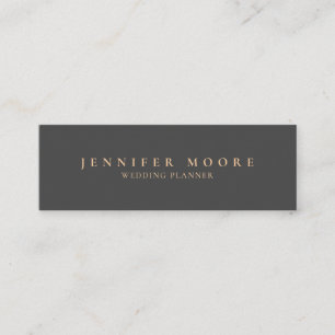 Elegant Professional Plain Grey and Gold Mini Visitekaartje