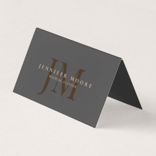 Elegant Professional Plain Grey Gold Visitekaartjes