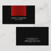 Elegant Professional Red Black Plain Visitekaartje (Voorkant / Achterkant)