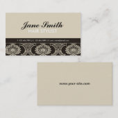 Elegant Professional Retro Damask Floral Visitekaartje (Voorkant / Achterkant)
