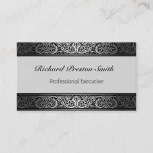 Elegant Professional Silver en Black Custom Busin Visitekaartje