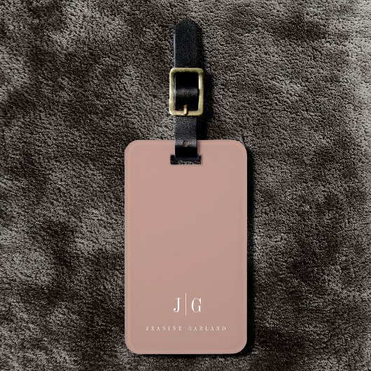 Elegant Professional Simple Monogram Minimalist Bagagelabel