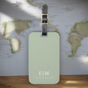Elegant Professional Simple Monogram Minimalist Bagagelabel