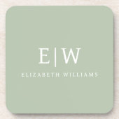 Elegant Professional Simple Monogram Minimalist Bier Onderzetter (Voorkant)