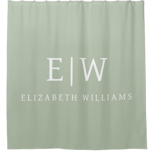 Elegant Professional Simple Monogram Minimalist Douchegordijn (Voorkant)