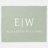 Elegant Professional Simple Monogram Minimalist Fleece Deken (Voorkant (Horizontaal))