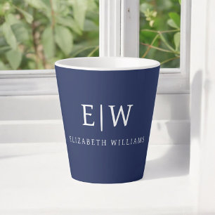 Elegant Professional Simple Monogram Minimalist Latte Mok