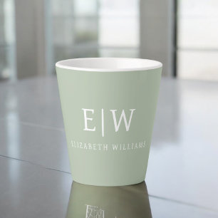Elegant Professional Simple Monogram Minimalist Latte Mok
