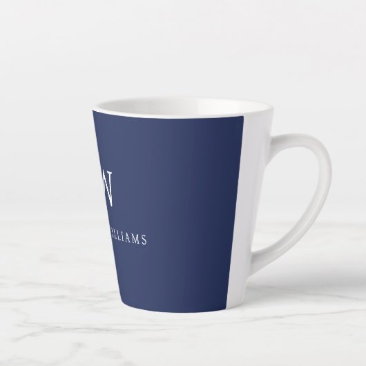 Elegant Professional Simple Monogram Minimalist Latte Mok (Rechts)