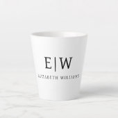 Elegant Professional Simple Monogram Minimalist Latte Mok (Voorkant)