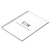 Elegant Professional Simple Monogram Minimalist Notitieboek (Linkerzijde)