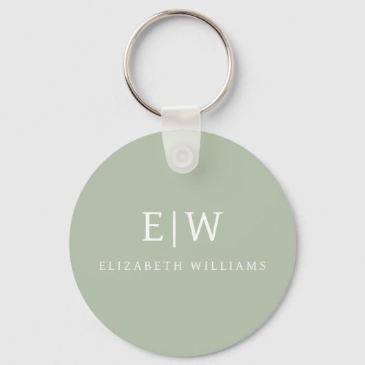 Elegant Professional Simple Monogram Minimalist Sleutelhanger (Voorkant)