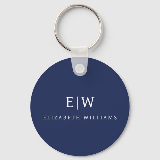 Elegant Professional Simple Monogram Minimalist Sleutelhanger (Voorkant)
