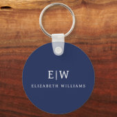 Elegant Professional Simple Monogram Minimalist Sleutelhanger (Achterkant)