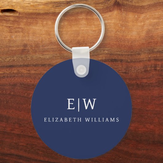 Elegant Professional Simple Monogram Minimalist Sleutelhanger (Voorkant)