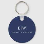 Elegant Professional Simple Monogram Minimalist Sleutelhanger (Achterkant)