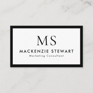 Elegant Professional Simple Monogram Minimalist Visitekaartje