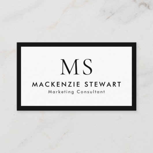 Elegant Professional Simple Monogram Minimalist Visitekaartje (Voorkant)