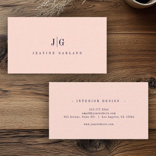 Elegant Professional Simple Monogram Minimalist Visitekaartje