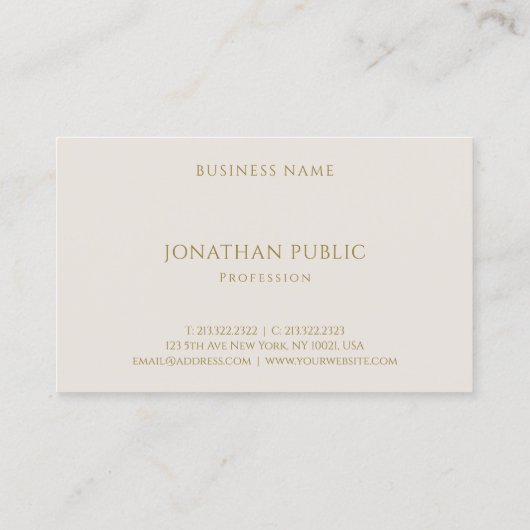 Elegant Professional Simple Sjabloon Luxe Moderne Visitekaartje (Achterkant)