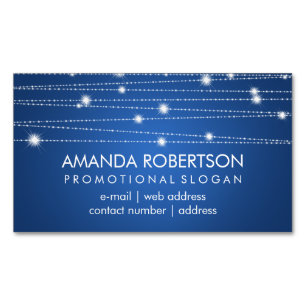 Elegant Professional Sparning Lines Blue Visitekaartje Magneet