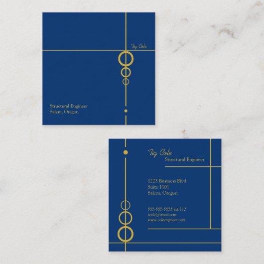 Elegant Professional Square Visitekaartje (Voorkant / Achterkant)