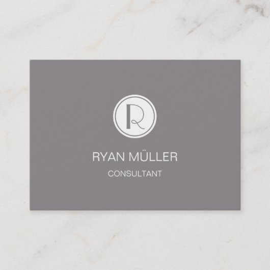 Elegant Professional Titanium en Monogram Visitekaartje (Voorkant)