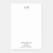 Elegant Professional Two Monogram Business Post-it® Notes (Voorkant)