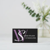 Elegant Professional Visitekaartjes Paars (Staand voorkant)