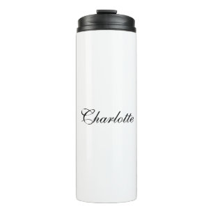 Elegant Professional Voeg een naam in zwart wit to Thermosbeker